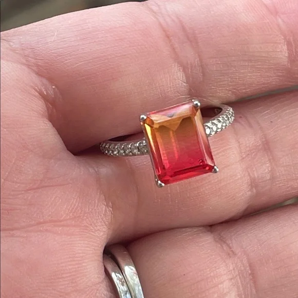 NWT Elegant Sunfire Doublet Quartz Ring size 6 - Picture 3 of 7